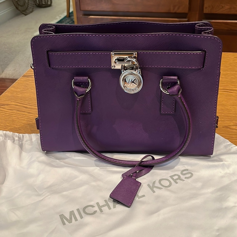 NWOT Michael Kors Royal Purple Hamilton Shoulder Bag